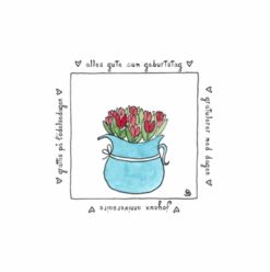 Karte Herzenskunst Alles Gute Zum Geburtstag Tulpen
