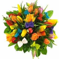 Bunter Tulpenstrauß mit Filz