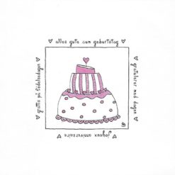 Karte Herzenskunst Alles Gute Zum Geburtstag Torte