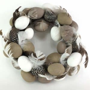 Gray and white egg wreath