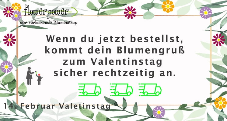 Rechtzeitig für Valentinstag bestellen