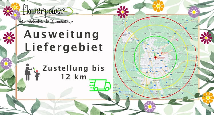 Expanded delivery area 12 km