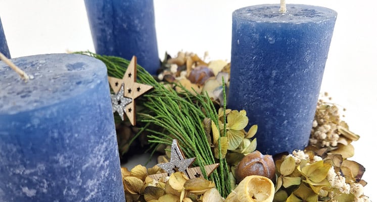 Beitrag Advent Hortensien Blau