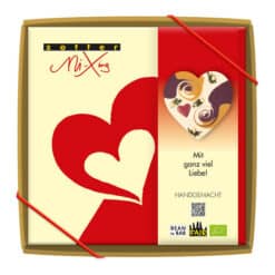 Zotter Schokoherz aussen „Ganz viel Liebe“ – herzförmige Schokolade als Geschenk | Flowerpower Graz